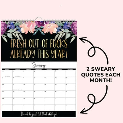 Cuss Words Wall Calendar 2025